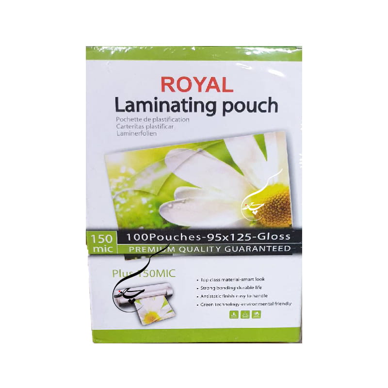 طلق لمینت براق رویال 125 میکرون سایز 9x12cm و پلاس